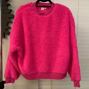 Gap - Neon Pink Fuzzy/Fleece Sweater - Like New! - Small